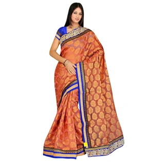 Peach Super Net Embroidered Saree 497