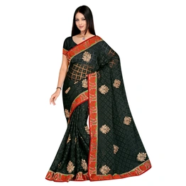 Black Brasso Georgette Embroidered Saree 521A