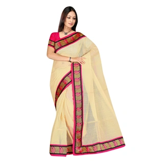 Cream Jute Silk Saree 807