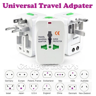 All in One Universal Power Adapter Travel Adaptor Surge Protector G23.