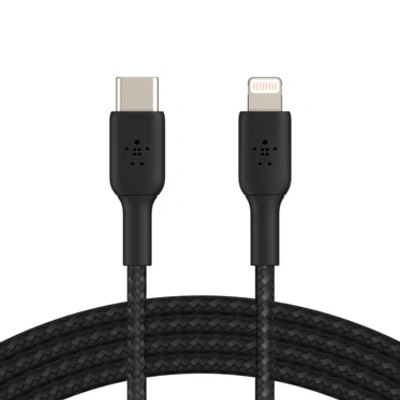 Belkin BEL BRAIDED LIGHTNING TO USB-A CABLE 1M BLK