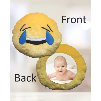 Customized laughing Smiley Cushion with Photo Print