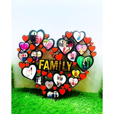 Happy Family Frame Heart Shaped