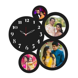 Photo Frame With Clock 4 Photos