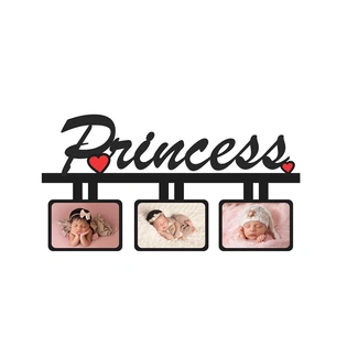 Princess Wooden Photo Frame 3 Photos