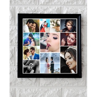 Creative Square Frame with Hearts with 11 Photos