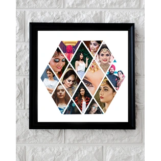 Creative Square Frame with Hearts with 14 Photos