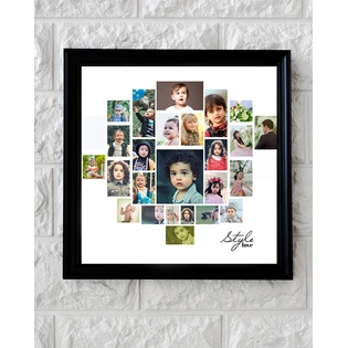 Creative Frame with Hearts with 26 Photos