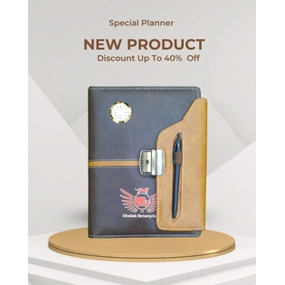 Business Organizer with Planner and Clock- Premium Leather Finish