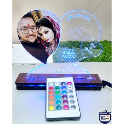 Personalized Anniversary LED Table Top with Remote Control Lights