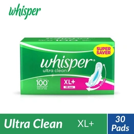 Whisper Ultra Clean Sanitary Pads - XL+ (30 p...