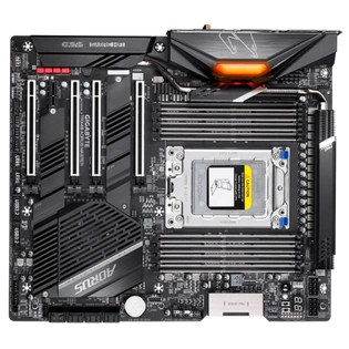 AMD TRX40 AORUS Motherboard with Direct 16+3 Phases Infineon Digital VRM, Fins-Array Heatsink, NanoCarbon Baseplate, 5GbE+1GbE LAN, 3 PCIe 4.0 M.2 with Thermal Guards, Intel® WiFi 6 802.11ax, ESS SABRE HiFi 9218 DAC, RGB FUSION 2.0