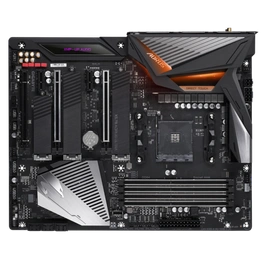 AMD X570 AORUS Motherboard with 12+2 Phase IR Digital VRM, Fins-Array Heatsink & Direct Touch Heatpipe, Triple PCIe 4.0 M.2 with Thermal Guards, Intel® WiFi 6 802.11ax, Intel® GbE LAN with cFosSpeed, USB Type-C, RGB Fusion 2.0