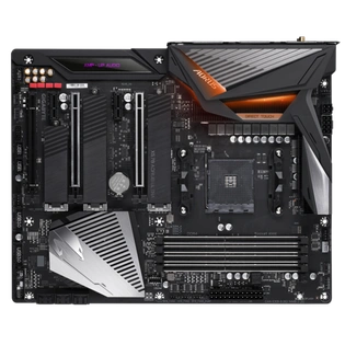 AMD X570 AORUS Motherboard with 12+2 Phase IR Digital VRM, Fins-Array Heatsink & Direct Touch Heatpipe, Triple PCIe 4.0 M.2 with Thermal Guards, Intel® WiFi 6 802.11ax, Intel® GbE LAN with cFosSpeed, USB Type-C, RGB Fusion 2.0