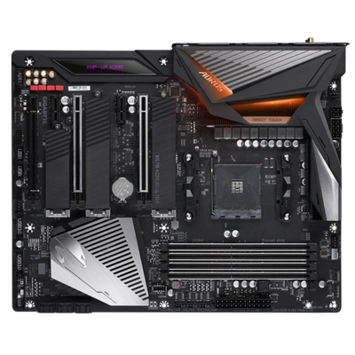 AMD X570 AORUS Motherboard with 12+2 Phase IR Digital VRM, Fins-Array Heatsink & Direct Touch Heatpipe, Triple PCIe 4.0 M.2 with Thermal Guards, Intel® WiFi 6 802.11ax, Intel® GbE LAN with cFosSpeed, USB Type-C, RGB Fusion 2.0