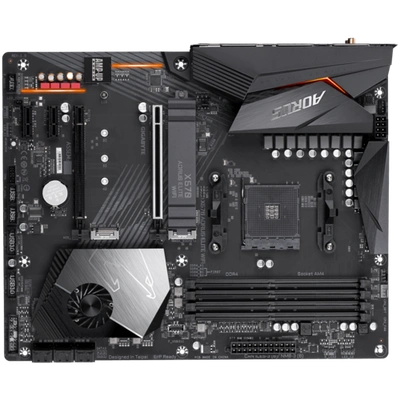 AMD X570 AORUS Motherboard with 12+2 Phase Digital VRM with DrMOS, Advanced Thermal Design with Enlarge Heatsink, Dual PCIe 4.0 M.2 with Single Therma Guard, Intel® GbE LAN with cFosSpeed, Intel® Dual Band 802.11ac Wireless, Front USB Type-C, RGB Fusion 2.0