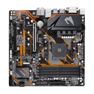 AMD B450 AORUS Motherboard with Hybrid Digital PWM, Dual NVMe PCIe Gen3 M.2, GIGABYTE Gaming LAN with 25KV ESD Protection, Anti-sulfur Design, CEC 2019 ready, RGB FUSION 2.0