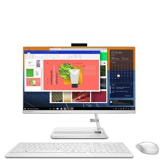 Lenovo IdeaCentre AIO 3 /AMD Ryzen 5/8GB/512GB SSD/23.8-inch FHD IPS /Win 10/MS Office/AMD Radeon Graphics/HD 720p Camera/Wireless Keyboard & Mouse/White/F0FX006KIN