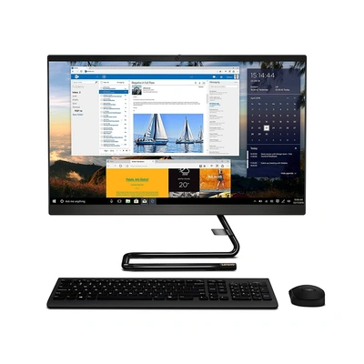 Lenovo IdeaCentre A340 /10th Gen Intel Core i5/8GB/1TB HDD/23.8-inch FHD / Intel Integrated Graphics/Windows 10/Office 2019/HD 720p Camera/Wireless Keyboard & Mouse/Business Black/F0E800VDIN