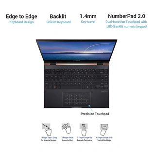 Asus ZenBook Flip S OLED Core i7 11th Gen / 16 GB/ 1 TB SSD/ 13.3 inch/ Windows 10 Home With MS Office/ Jade Black/ 1.20 kg/ UX371EA-HL701TS