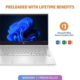 HP Pavilion 14-dv2016TU Laptop | Core i5-1235U - U15 | 16 GB | 512 GB SSD | Intel Iris Xe Graphics | Win11 MSO H & S 2021 | Backlit KBD, Alexa built-in + TNR + FPR | 14 FHD | 1 year onsite warranty | 6K9C4PA