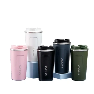 Stainless Steel 500ml Vacuum Tumbler with Lid - Contemporary Drinkware