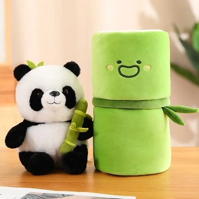 New Bamboo Tube Panda Plush Toy - Stuffed Animal Toy (35cm)