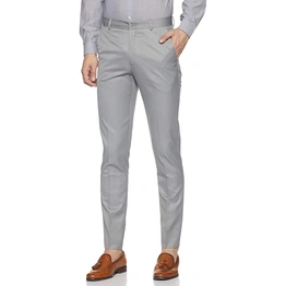 ITALIAN Men's Slim Fit Formal Trousers Pant Grey