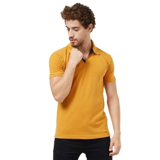 AMENDUS Polo Neck Tshirt MUSTED