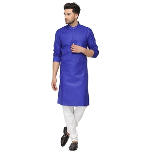 Men's Cotton Plain ROYAL BLUE Kurta Pyjama Set