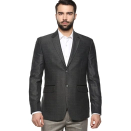 Slim Fit Single-Breasted Blazer with Notched Lapel