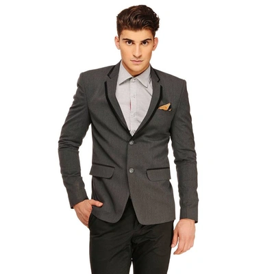 ennoble Fashionable Grey Polyviscose Jacket For Men