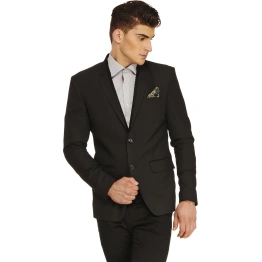 Fashionable BLACK Polyviscose Jacket For Men