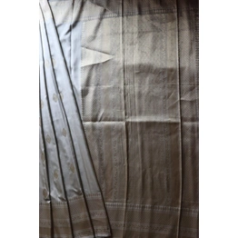 Grey Leaf Ektara Banarasi Handloom Saree (Kadhua)