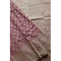 Peach Banarasi Handloom Saree (Cutwork/Phekua)