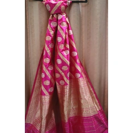 Magenta Ara Booti Handloom Banarasi Dupatta