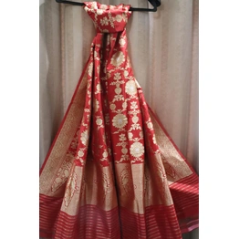 Bridal Red Jangla Handloom Banarasi Dupatta