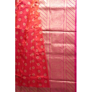 Pink Tanchui Handloom Banarasi Saree with Meena Booti