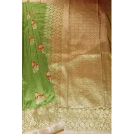 Light Green Kadhua Flower Boota Handloom Banarasi Saree