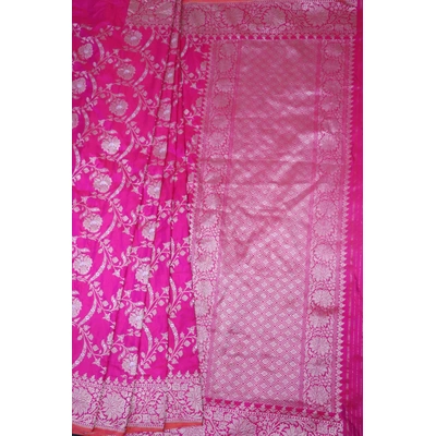 Pink Alfi Jangla Handloom Banarasi Saree