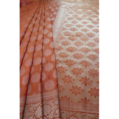 Orange Leaf with Meena Boota Banarasi Saree