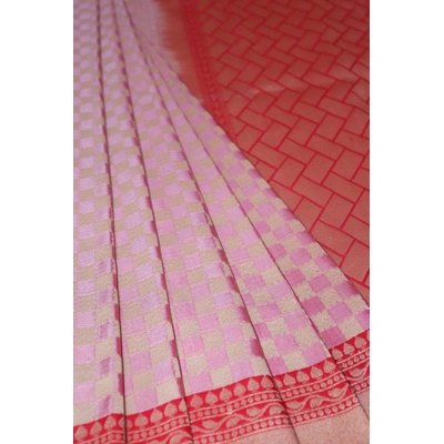 Light Pink Gharcholi Saree Banarasi Handloom Saree