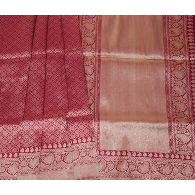 Red Brocade Booti Handloom Banarasi Saree