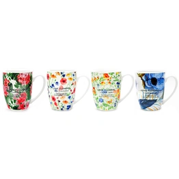 Brine designer ceramic coffee cups 300 ml set of 4 - Assorted prints