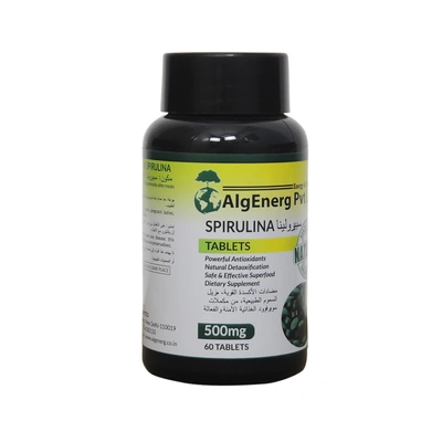 Algenerg Spirulina 500 mg 60 tablets BOOSTS IMMUNITY & SUPERIOR NUTRITION