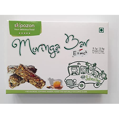 sUpazon Moringa Energy Bar, 35g Bar (1 Box: 5 Bars)