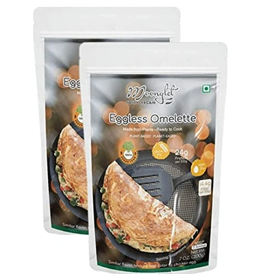 Moonglet - Eggless Omelette | Mung Dal Omelette (Vegan) | Pancake Alternative | 400g: Pack of2, 200g Each