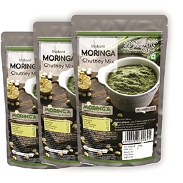 Moonglet - Instant Moringa Leaves (Drumstick Plant Leaves) Chutney | 300g (3 Packs of 100g Each) | Superfood Freen Chutney | Add 2 Times Warm Water to Prepare