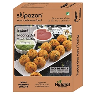 sUpazon Moong Dal Vada/ Chilla Mix | Protein Rich Instant Ready to Cook Dalvada Mix (2 Packs: 400g Each)