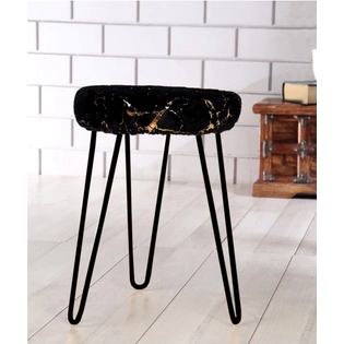 Soft Black Metal Stool